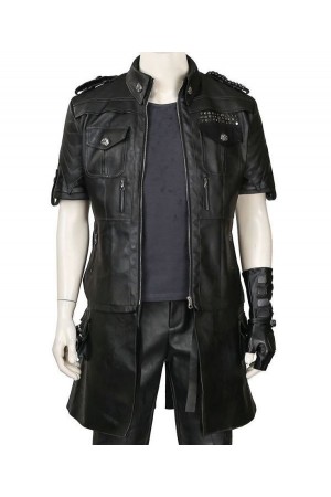 Final Fantasy XV Noctis Lucis Caelum Black Leather Jacket